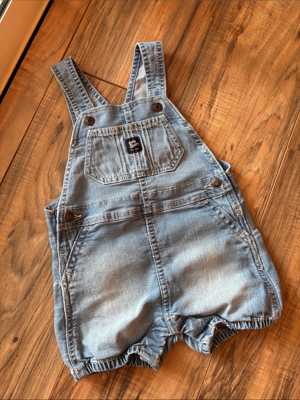 OshKosh B'gosh Light Blue Denim Short Overalls
